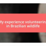 My experience volunteering in Brazilian wildlife