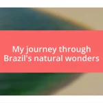 My journey through Brazil’s natural wonders